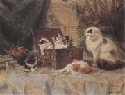 Henriette Ronner At Play France oil painting artist